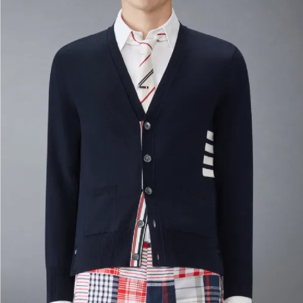 Thom Browne Navy Cardigan